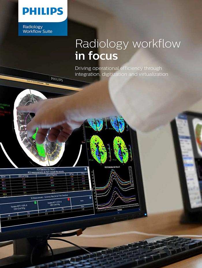 Couverture de la brochure sur la Philips Radiology Workflow Suite