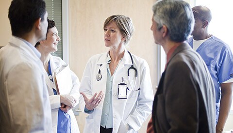 A groups of doctors in discussion