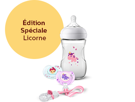 Coffret cadeau biberon licorne pour fille