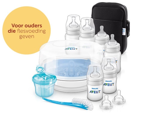 Benodigdheden voor flesvoeding: flessen, stoomsterilisator van Philips Avent