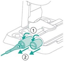 Het reinigingsborsteltje gebruiken schema één