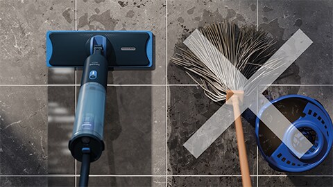 Er is geen emmer nodig voor de Philips OneUp elektrische dweil