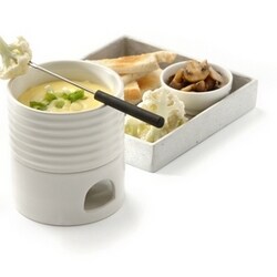 Kaasfondue met gegrilde champignons