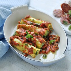 Cannelloni met ricotta en chorizo