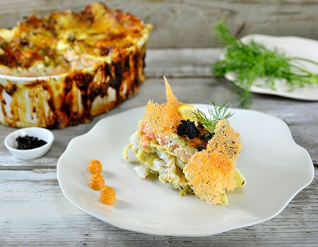 Lasagne met zalm en kabeljauw