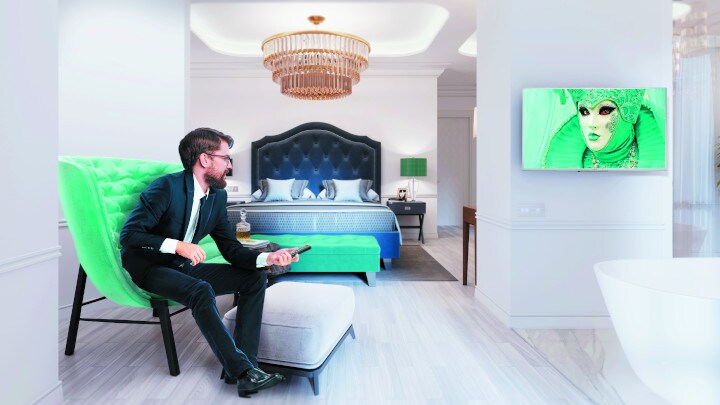 TV in een hotelkamer