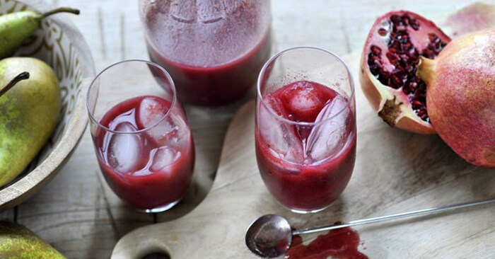 Jus de poire à la grenade