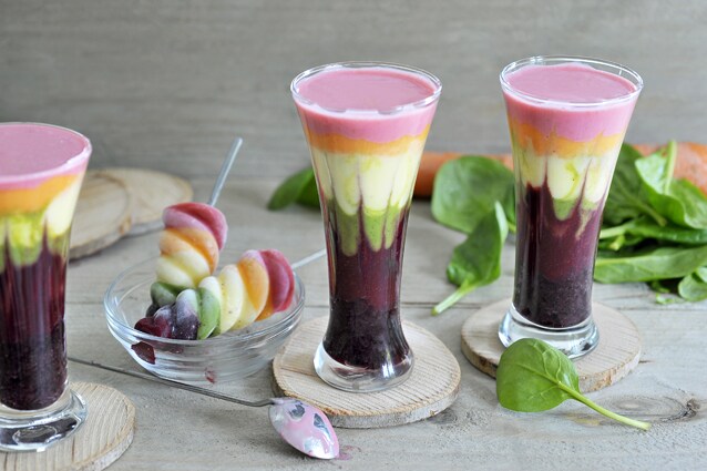 Smoothies arc-en-ciel