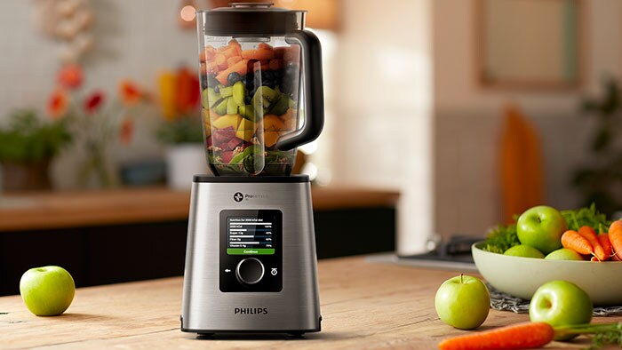 Maak kennis met de Philips High Speed Connected Blender. Je persoonlijke voedingscoach naast jou in de keuken!